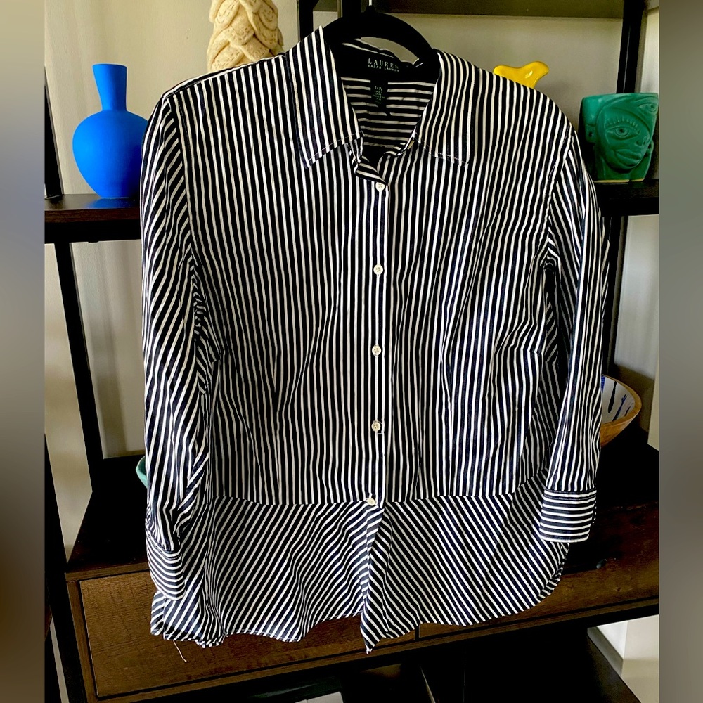 3/$15 Bundle n save! Ralph Lauren striped button down blouse